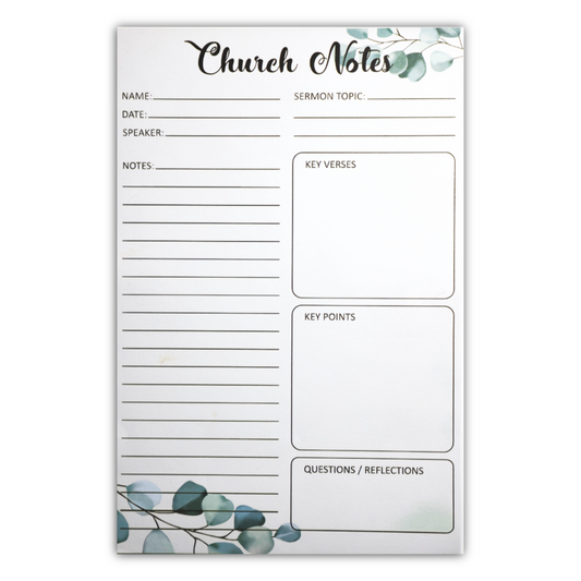 Church Notes Notepad